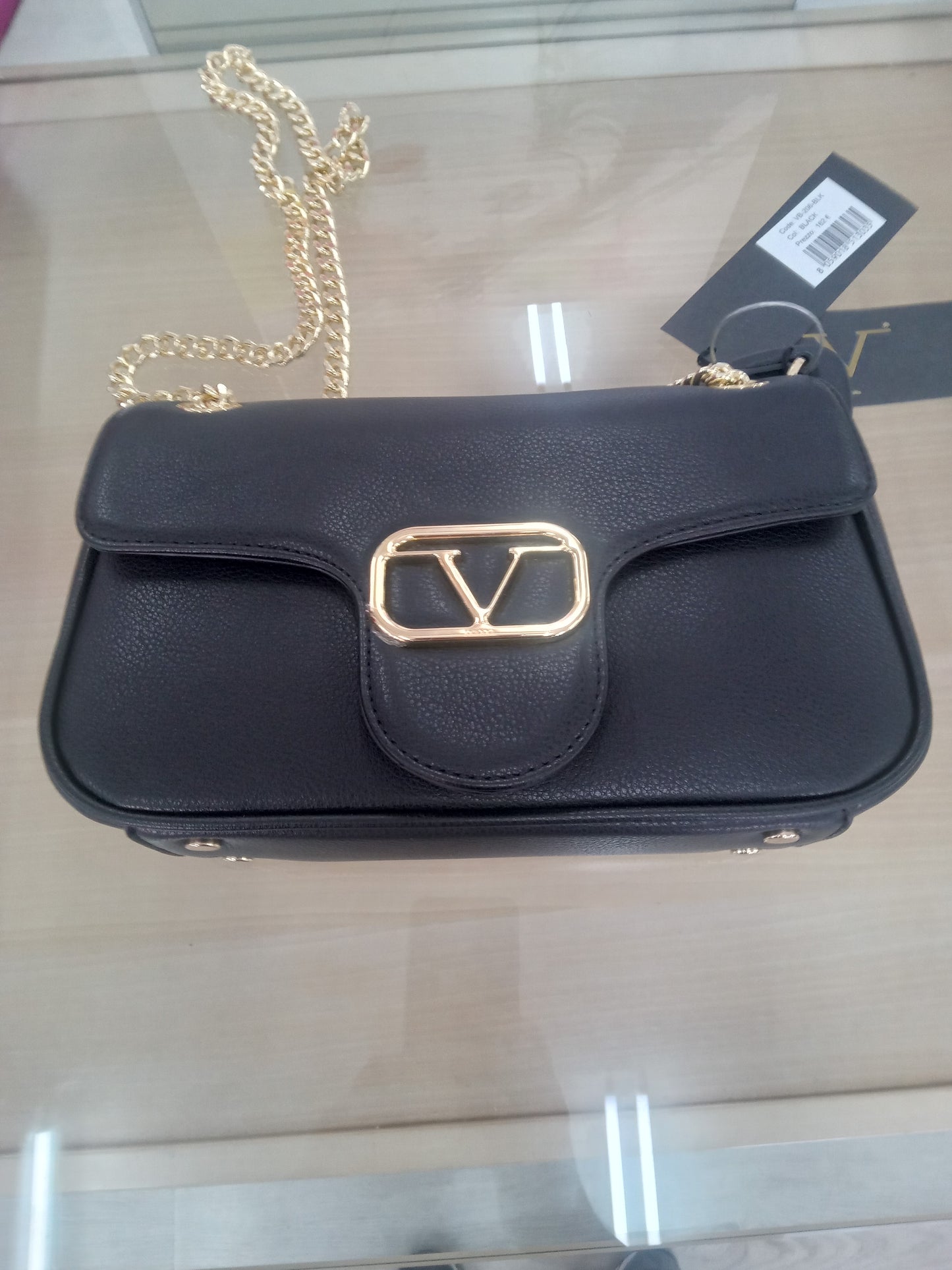 Mini bag V Italia black oro