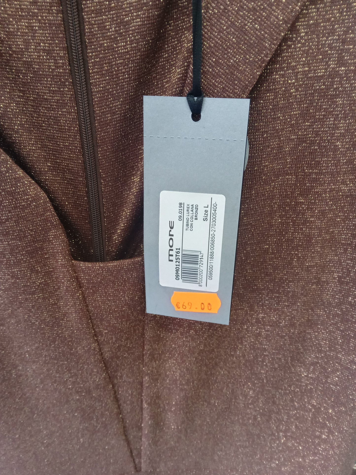 More tubino lurex bronzo