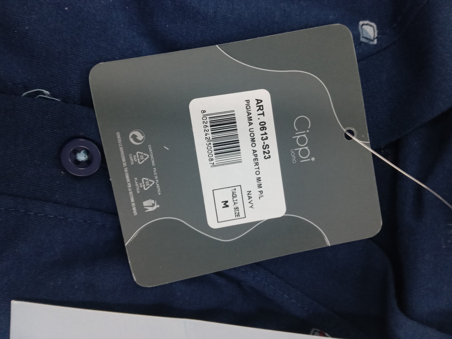 Pigiama uomo aperto m/m P/L nav