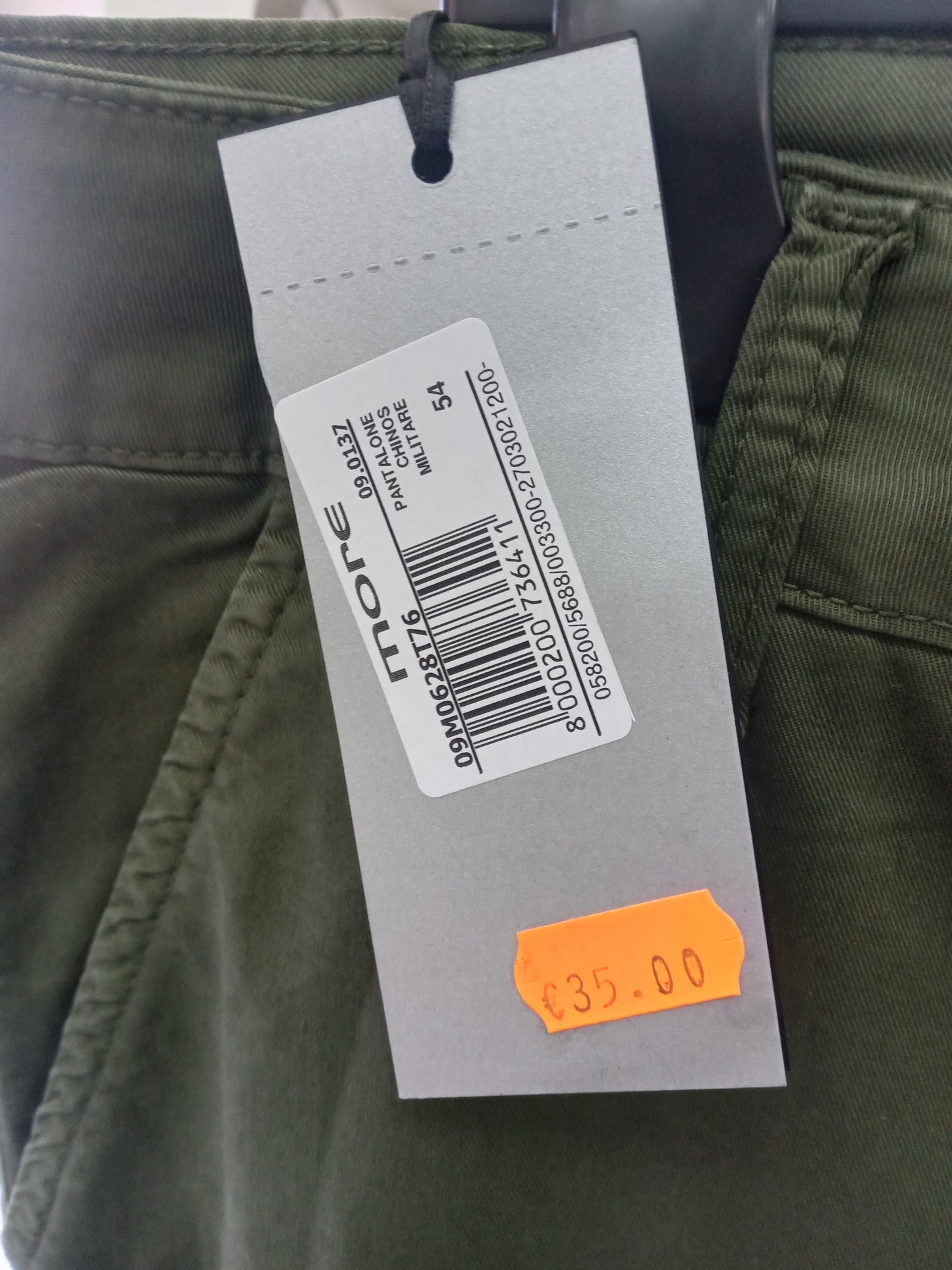 More pantalone chino verde militare