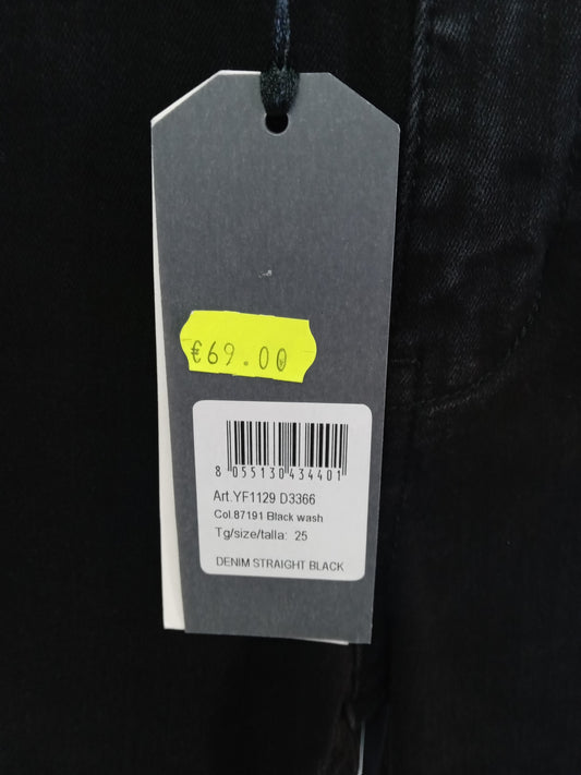 Liu jo denim nero con rifiniture in strass