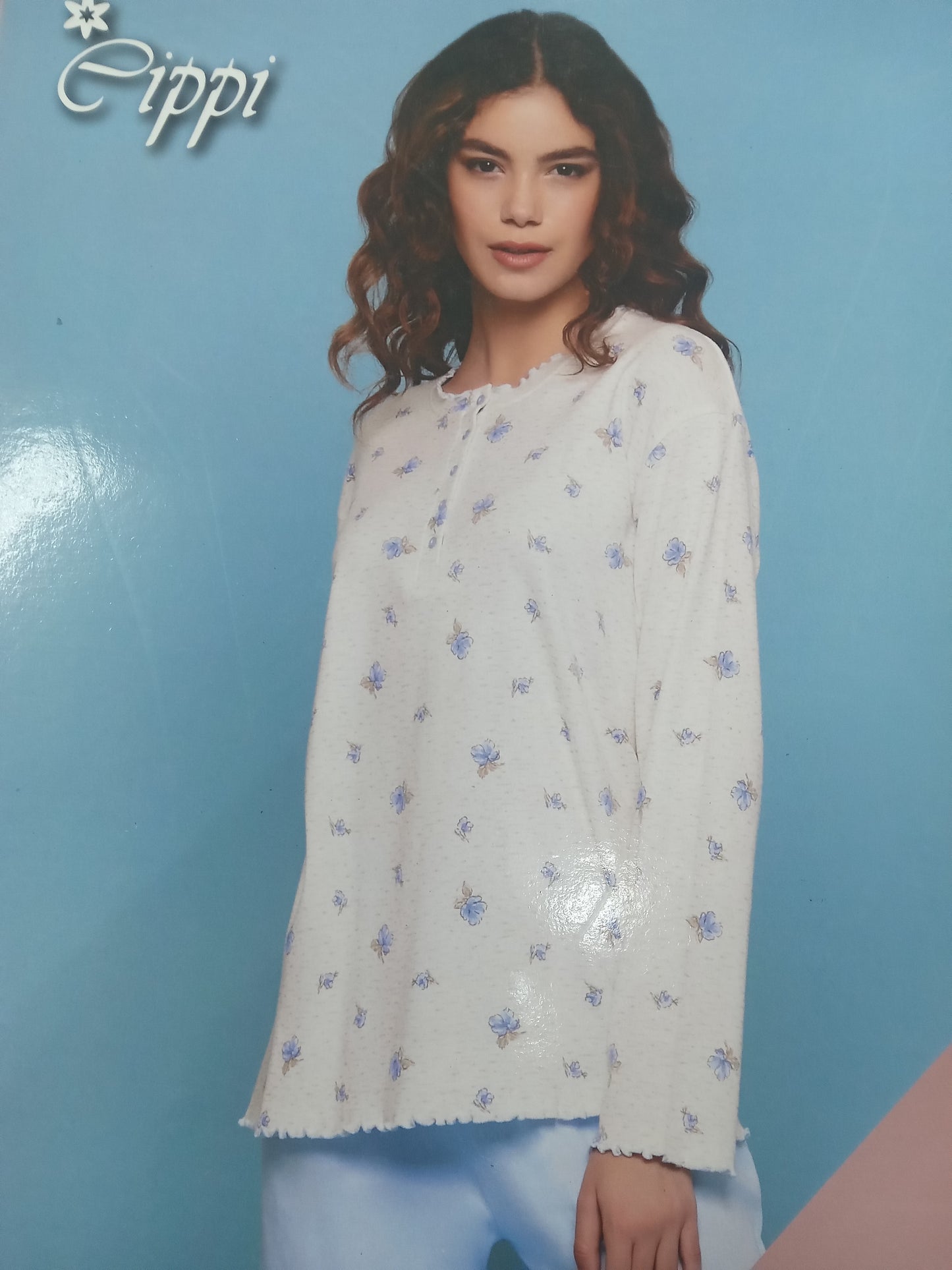 Pigiama  Cippi interlock donna celeste