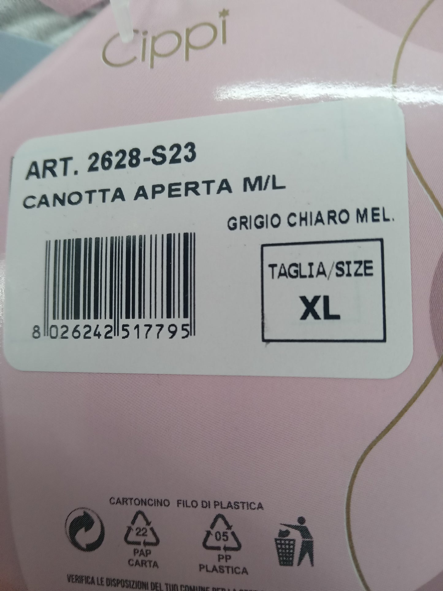 Camicia da notte aperta grigio chiaro mel fiori CIPPI