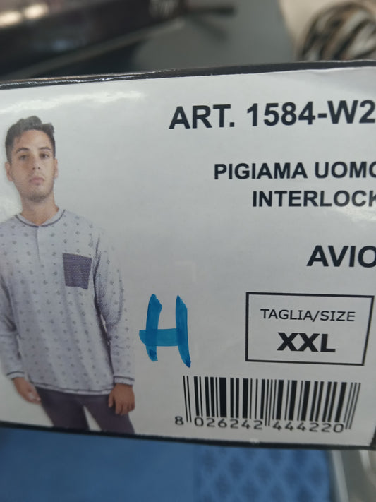 Pigiama uomo interlock avio