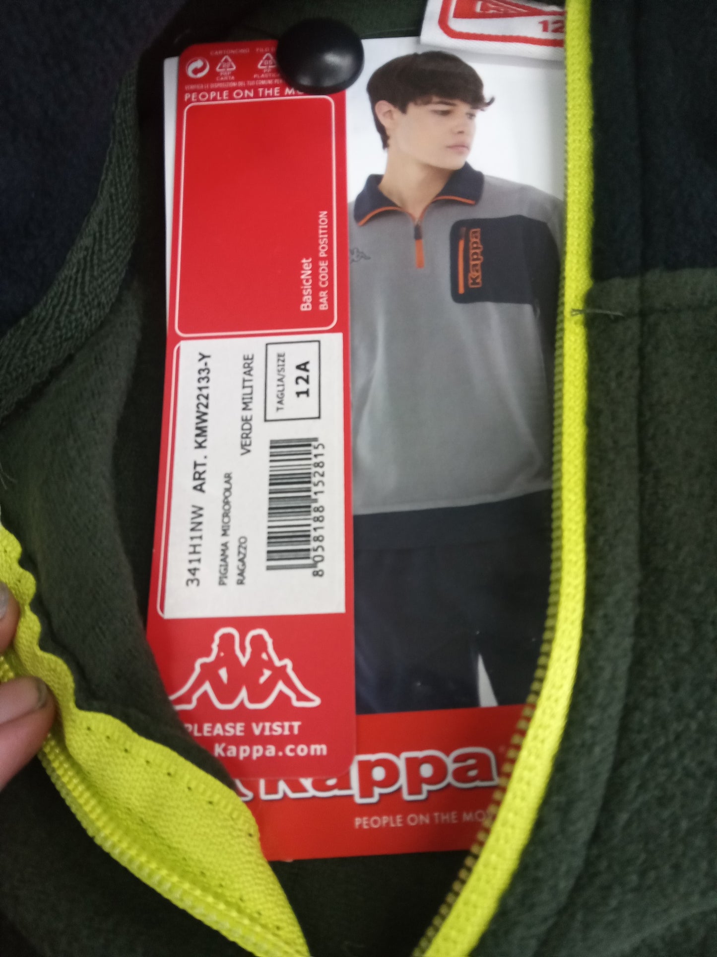 Pigiama ragazzo micropolar verde KAPPA