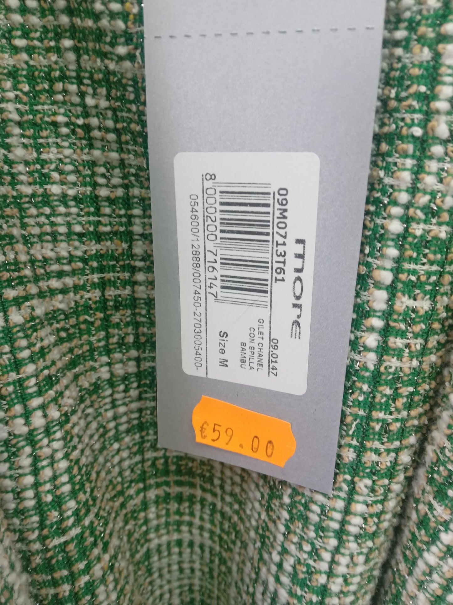 More gilet chanel con spilla bambù