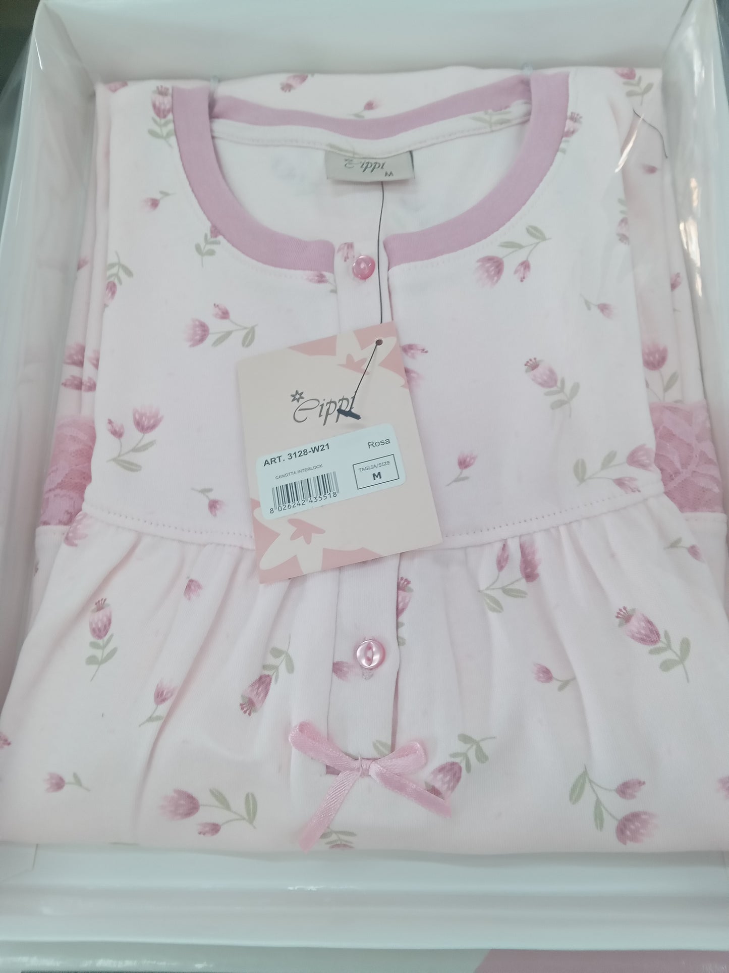Camicia da notte interlock fiori CIPPI