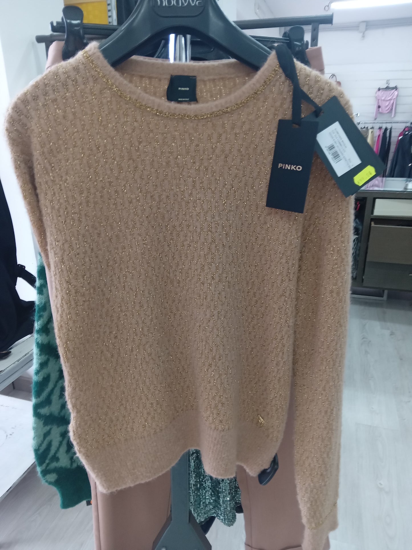Pinko Scimpanze maglia cammello jaquard