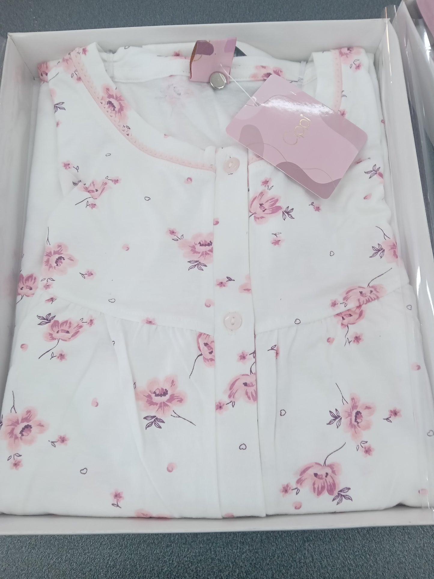 Camicia da notte aperta m/l bianco CIPPI