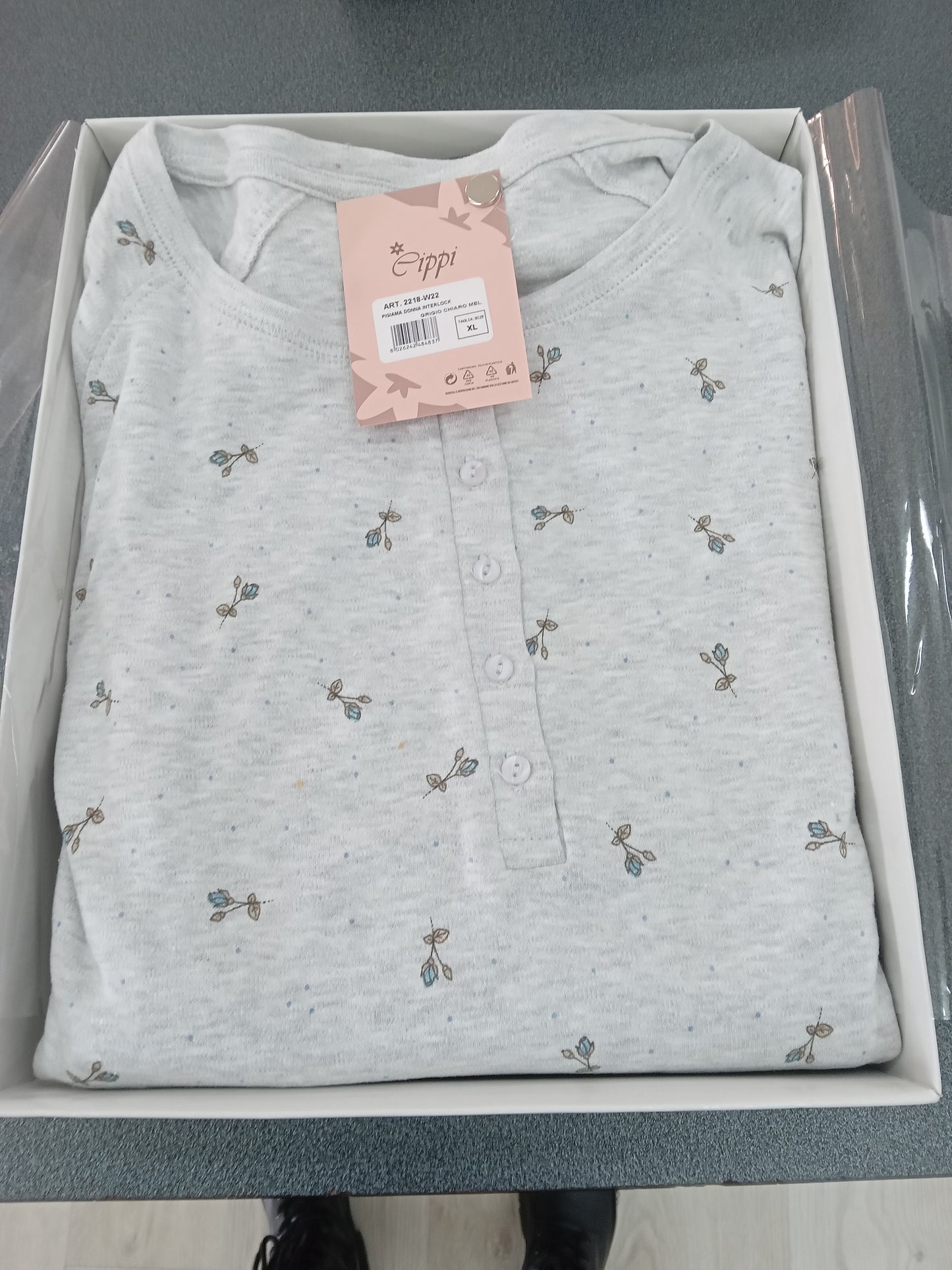 Pigiama donna Interlock grigio mel. CIPPI