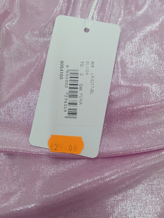 LE ROBE blusa rosa laminato
