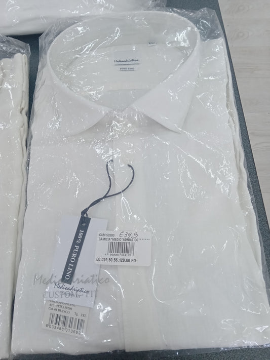 Camicia uomo lino MEDIOADRIATICO bianca