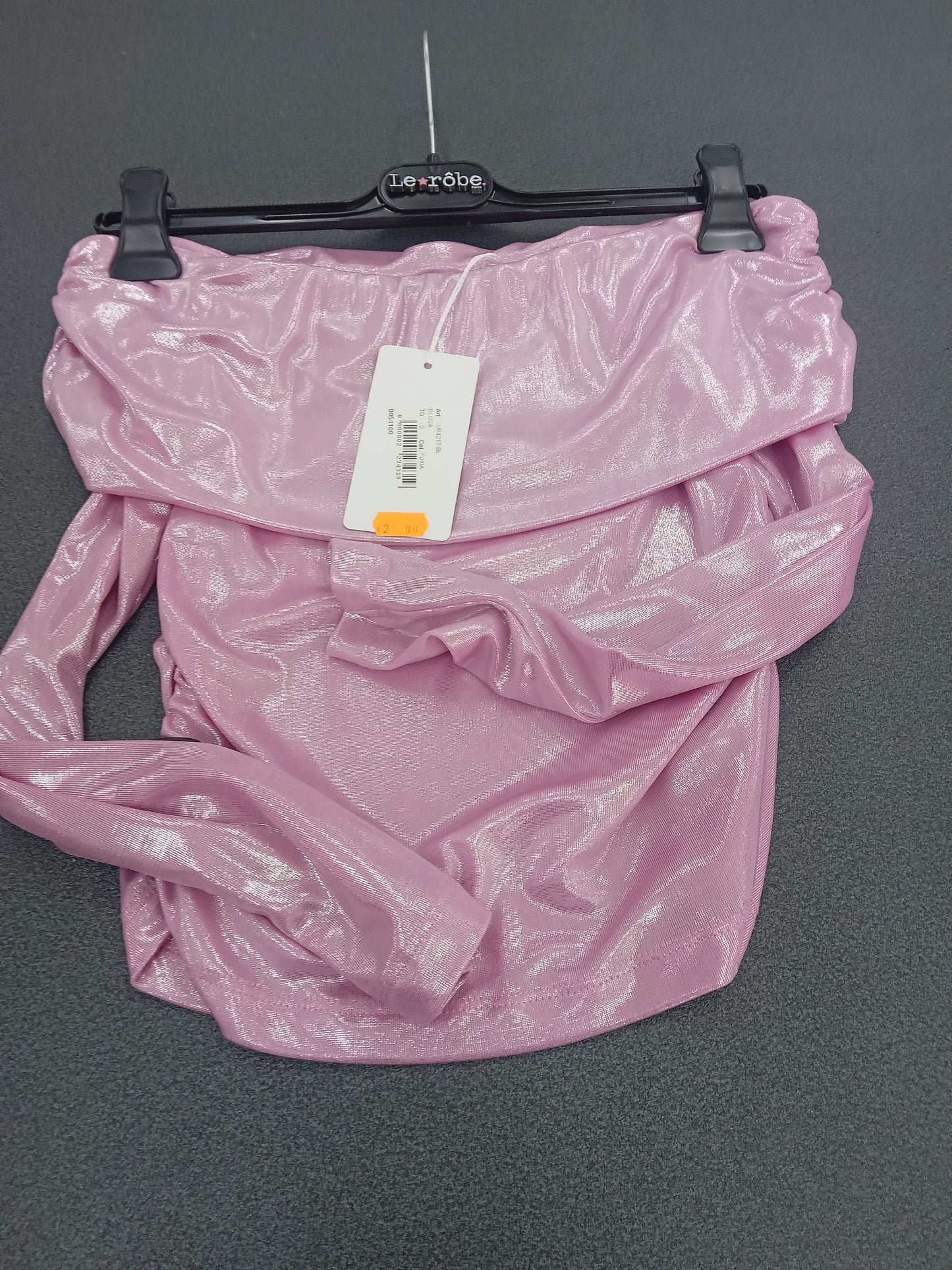 LE ROBE blusa rosa laminato