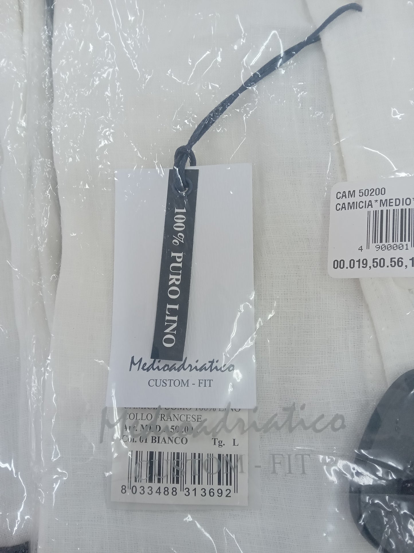 Camicia uomo lino MEDIOADRIATICO bianca