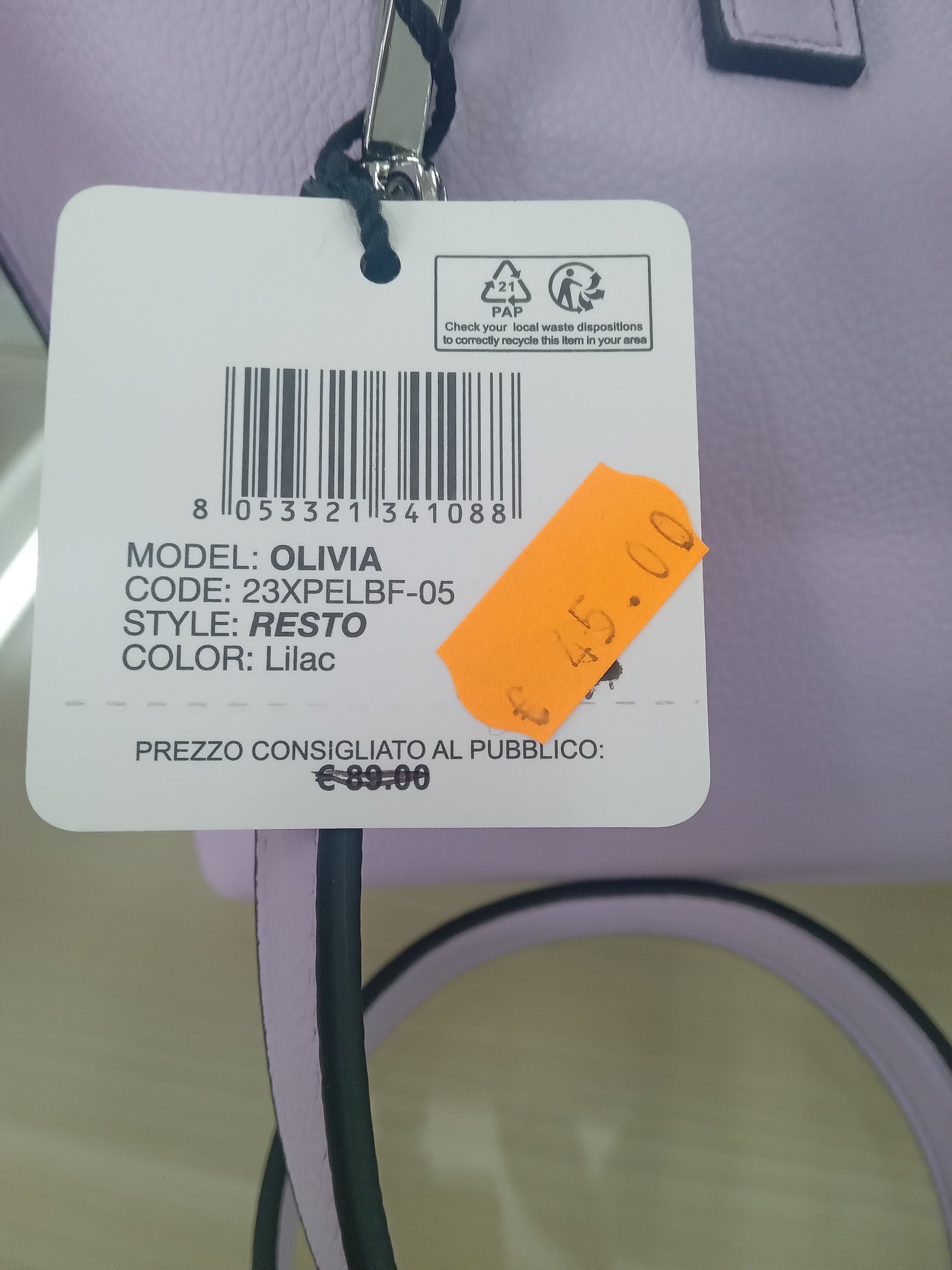 Le Pandorine Borsa Olivia lilla