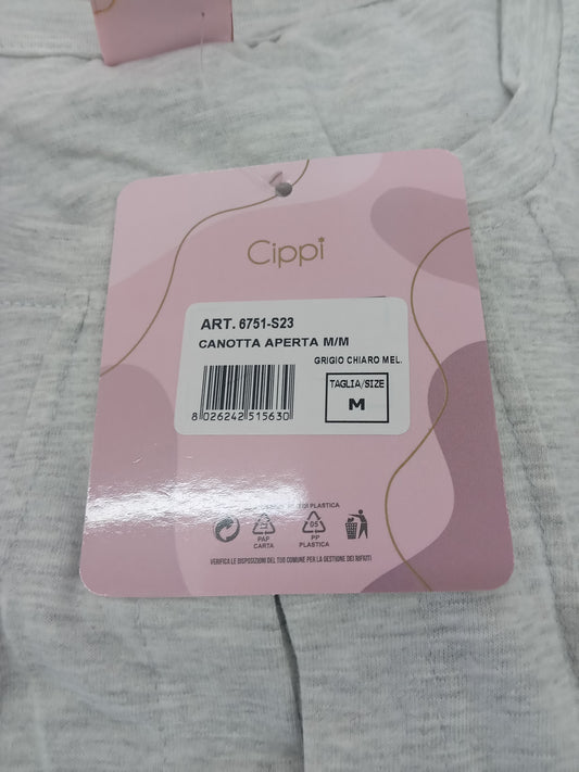 Camicia da notte aperta M/m grigio chiaro mel CIPPI