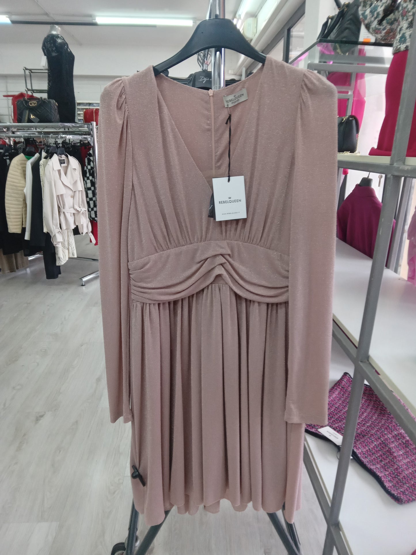 Liu jo abito corto laminato rosa
