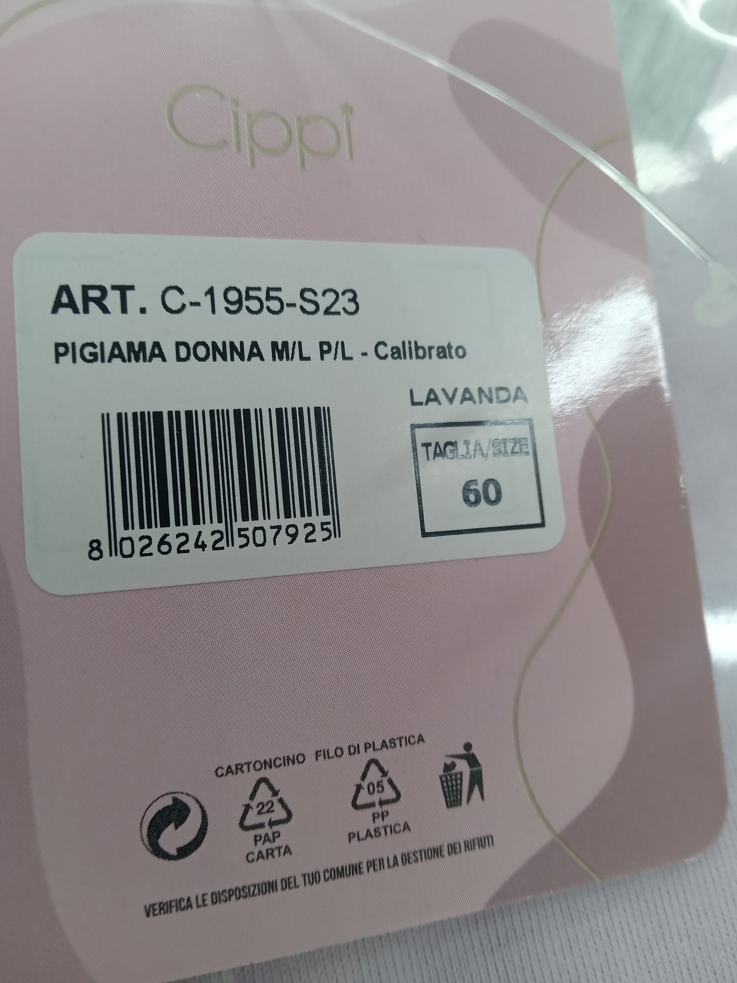 Pigiama Cippi donna M/l P/L