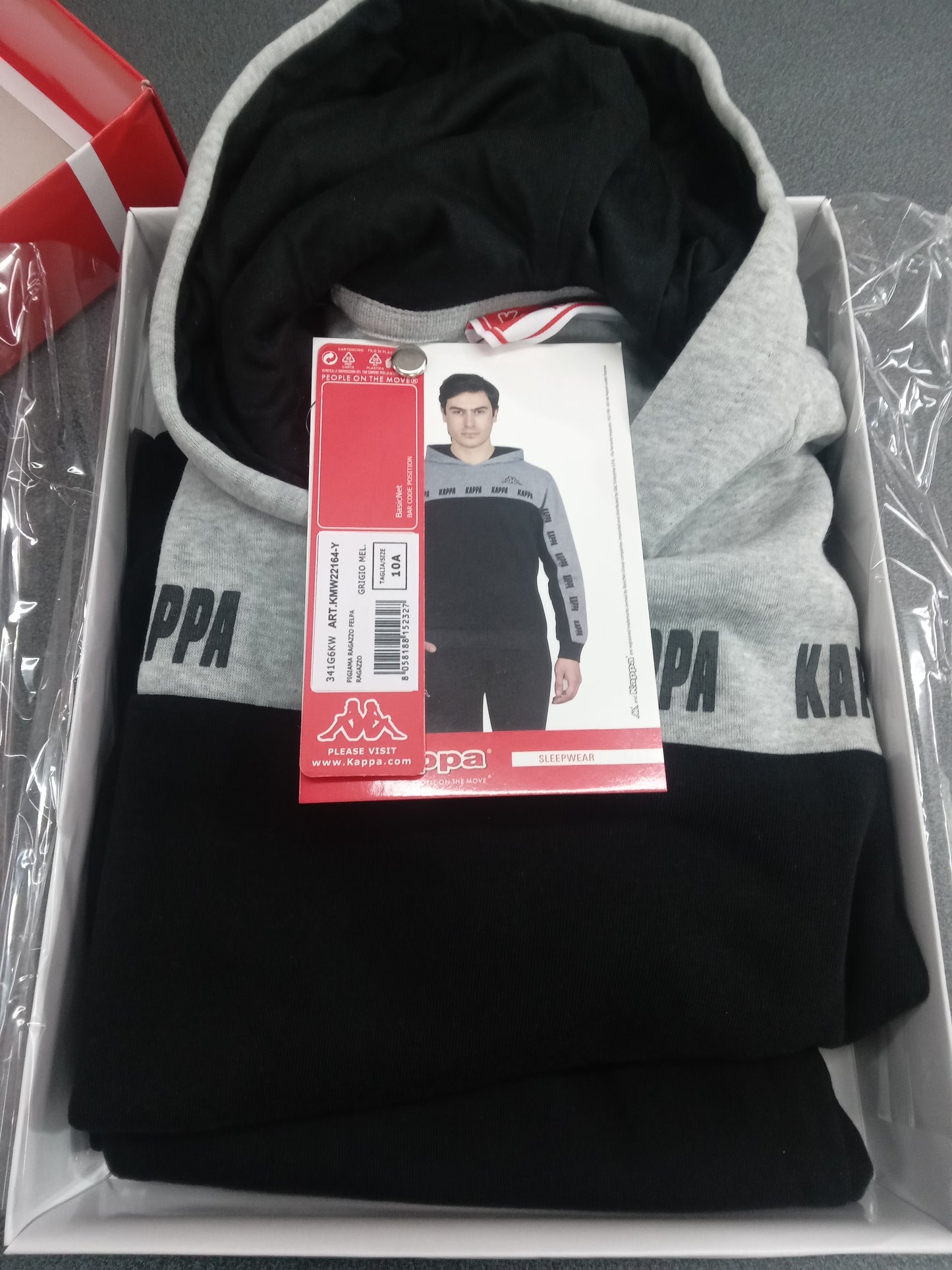 Pigiama ragazzo felpa grigio KAPPA