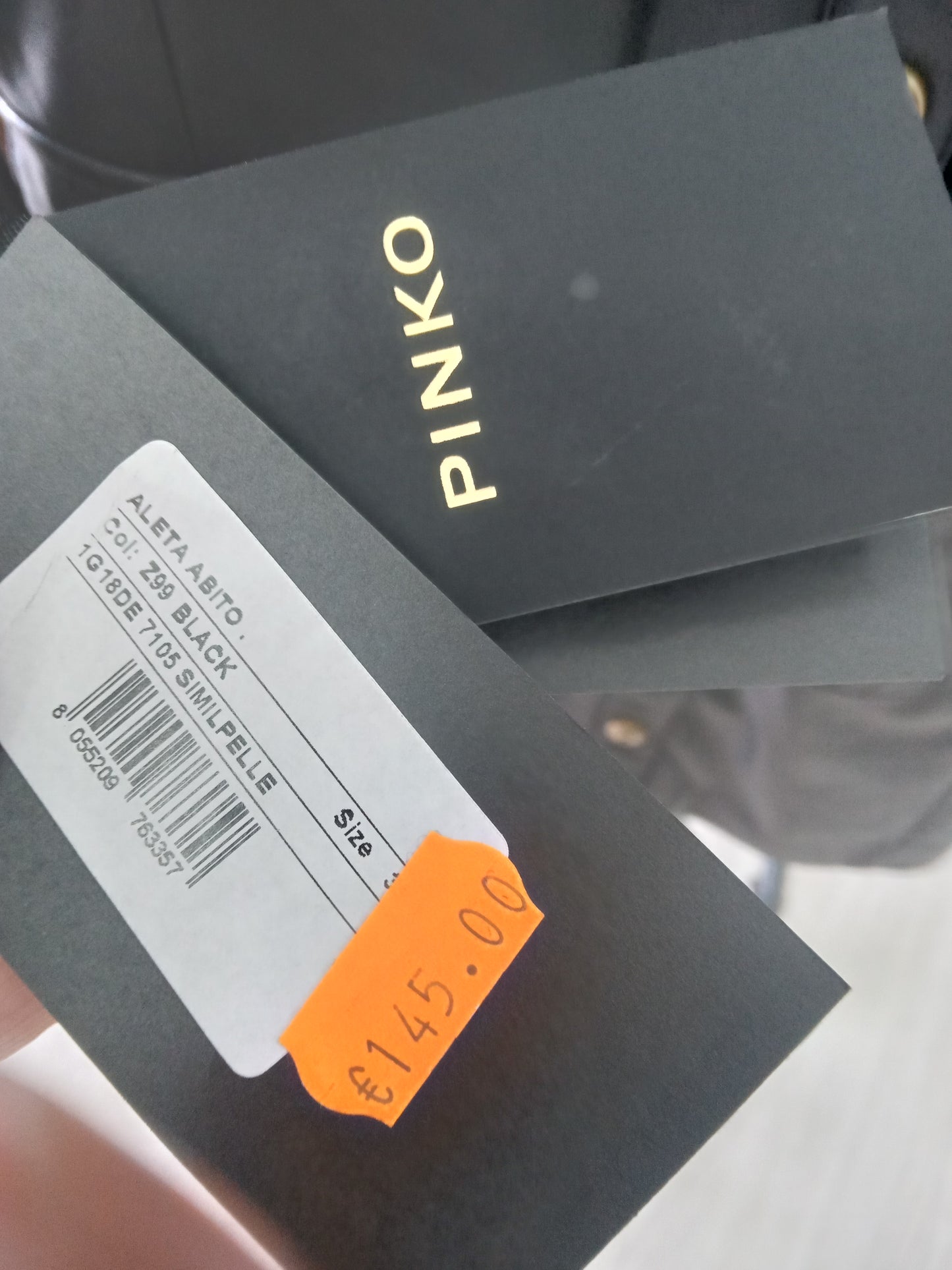 Pinko abito Aleta ecopelle black