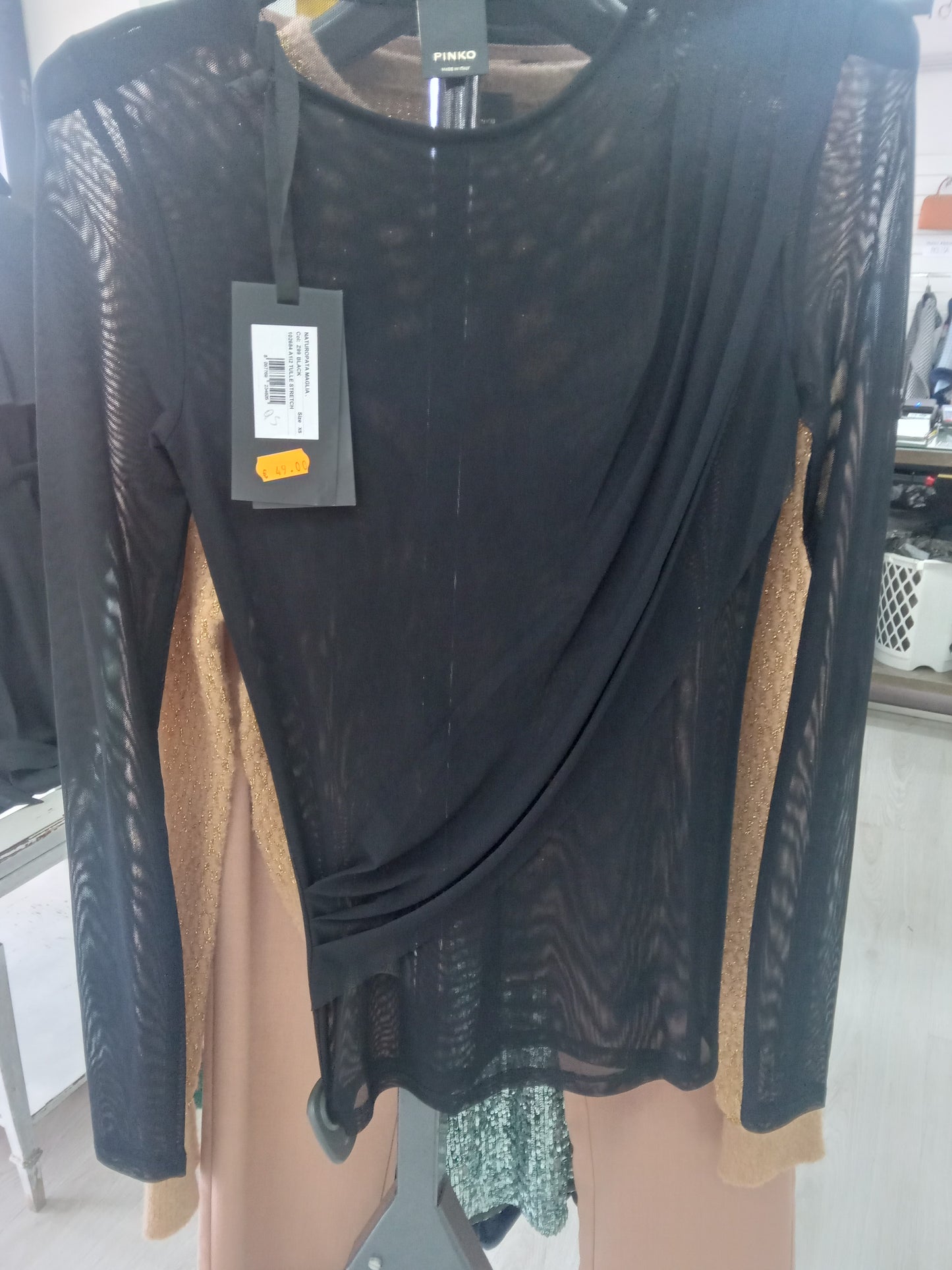 Pinko Naturopata maglia tulle stretch black