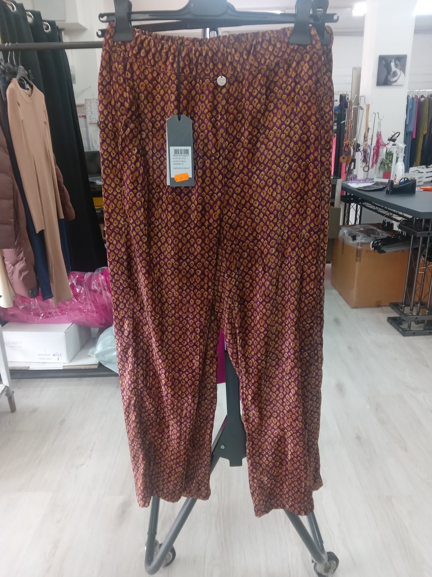 Liu jo pantalone velluto disegno geometrico