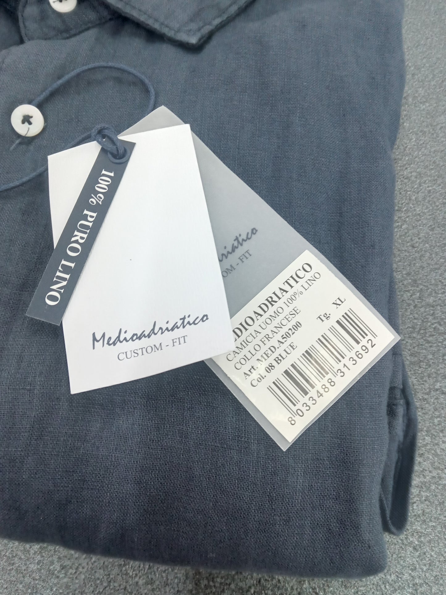 Camicia uomo lino MEDIOADRIATICO blu