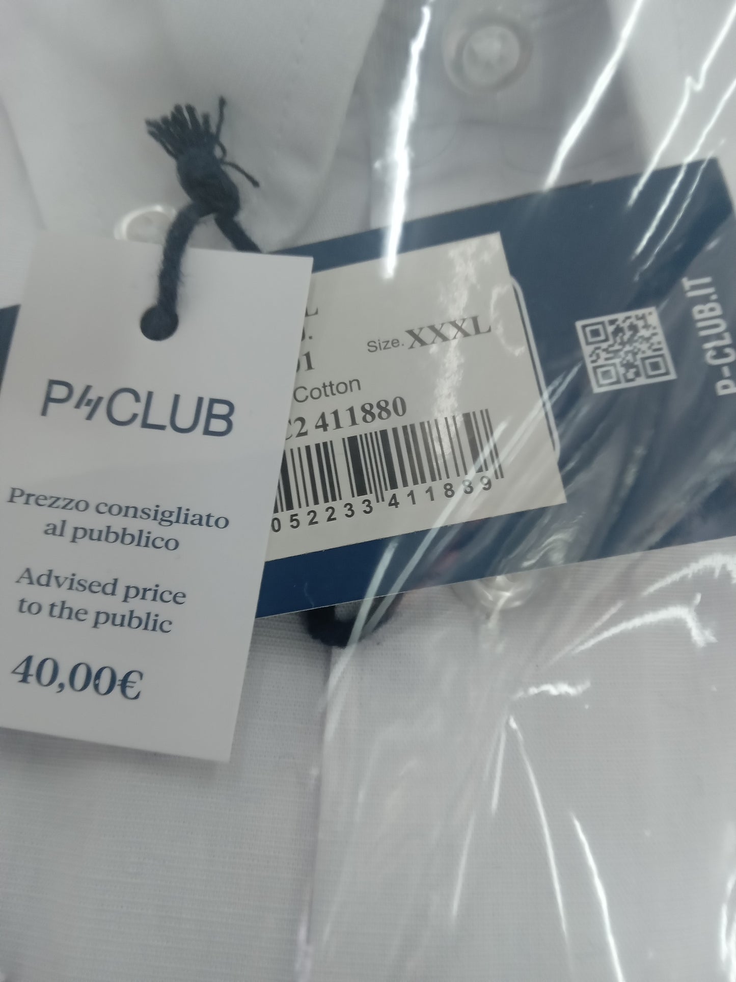 Camicia uomo P CLUB botton down bianca