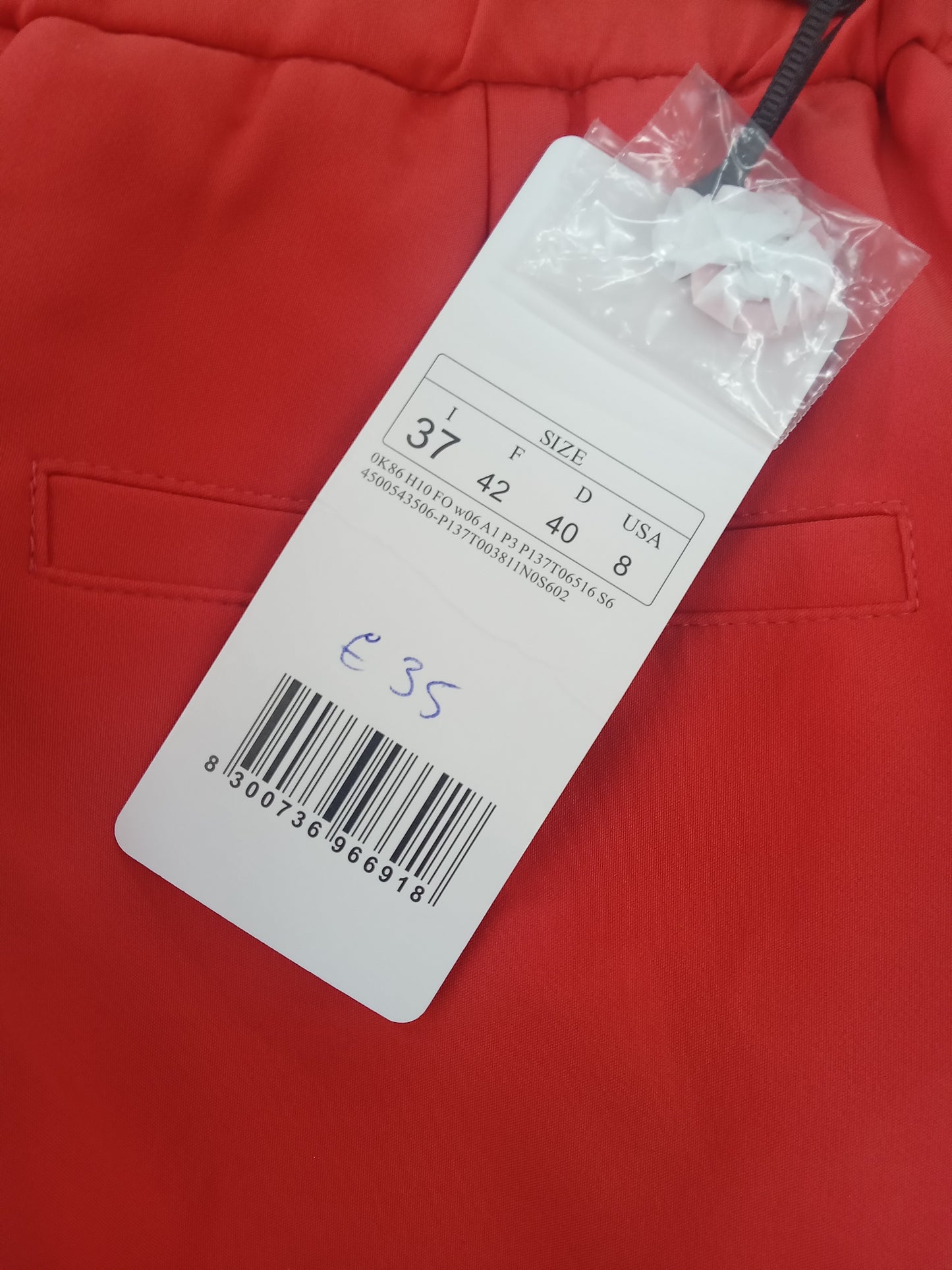 Pantalone Fiorella Rubino corallo