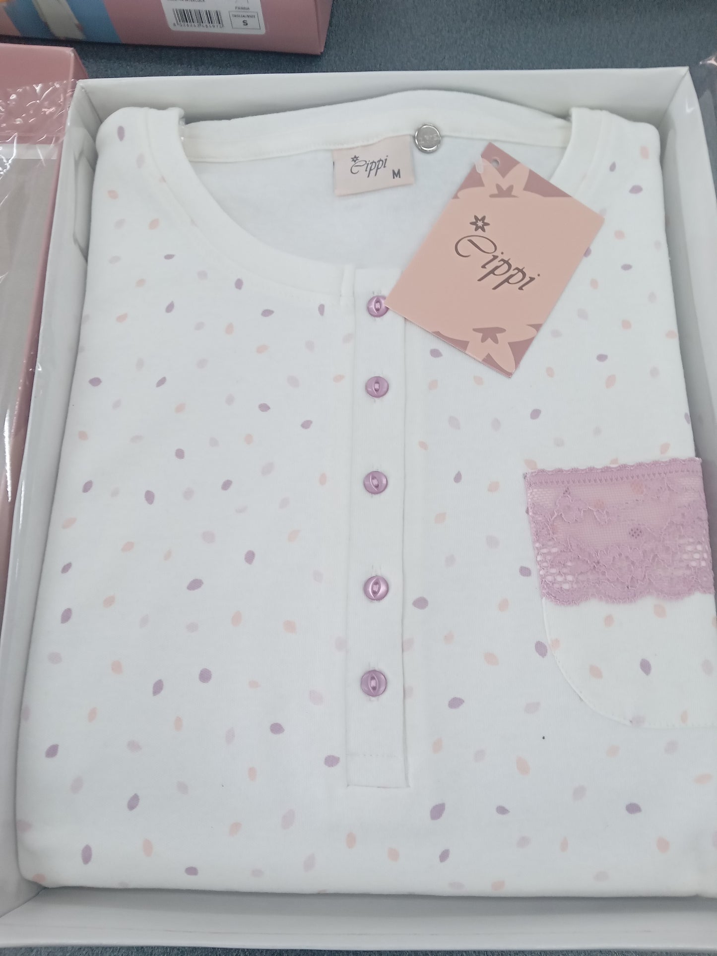 Camicia da notte interlock panna CIPPI