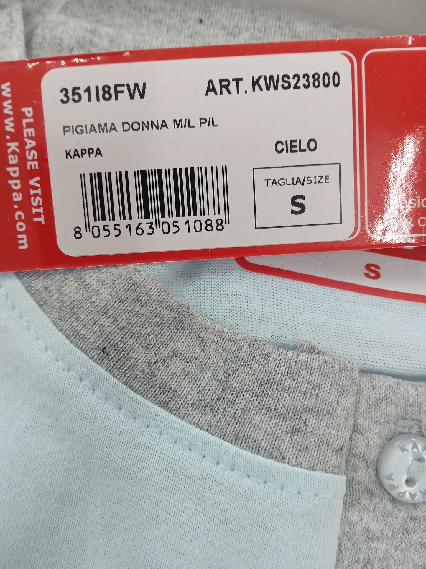 Pigiama kappa donna  m/l p/l cielo