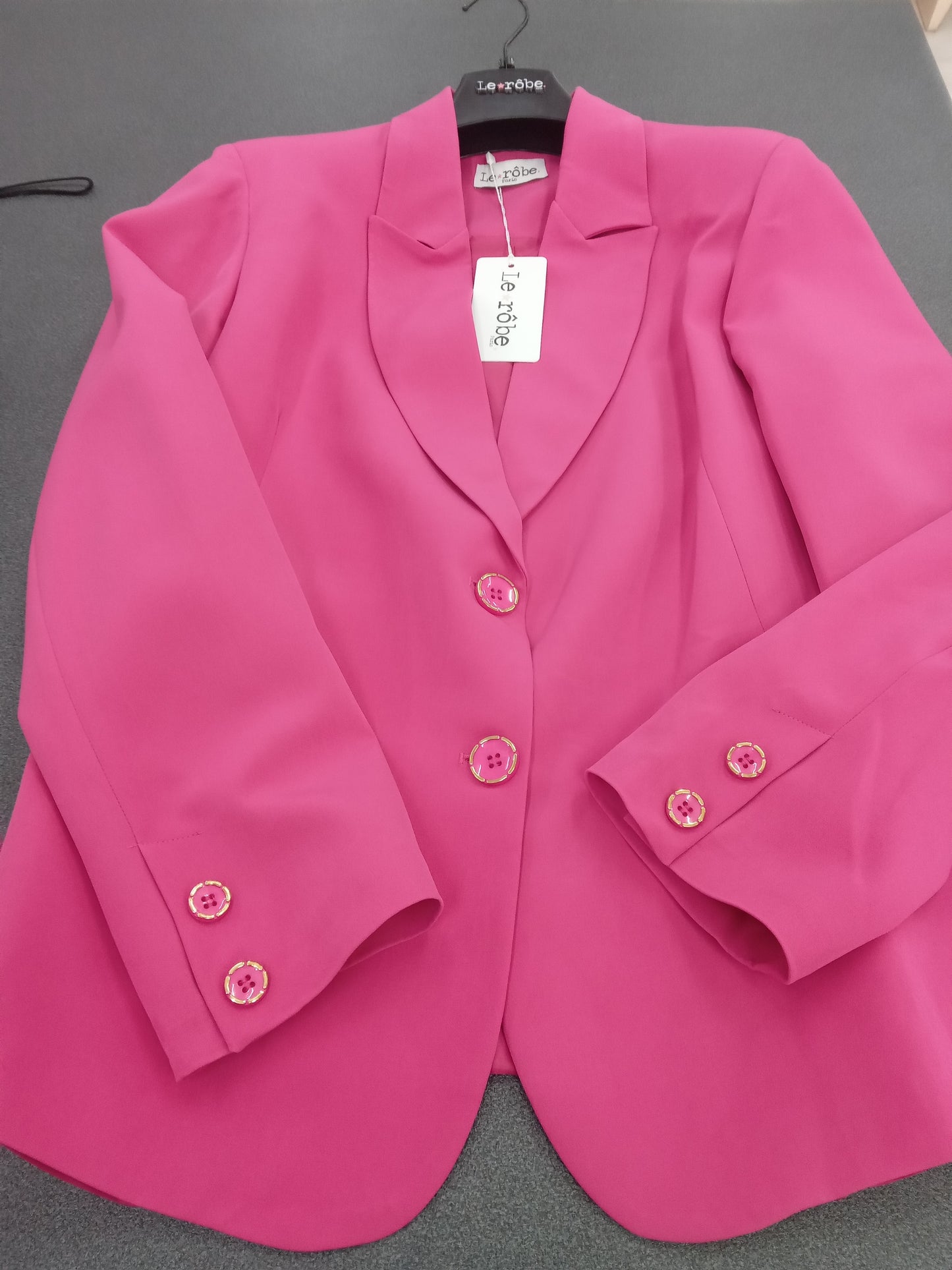 LE RÔBE giacca fuxia gold botton