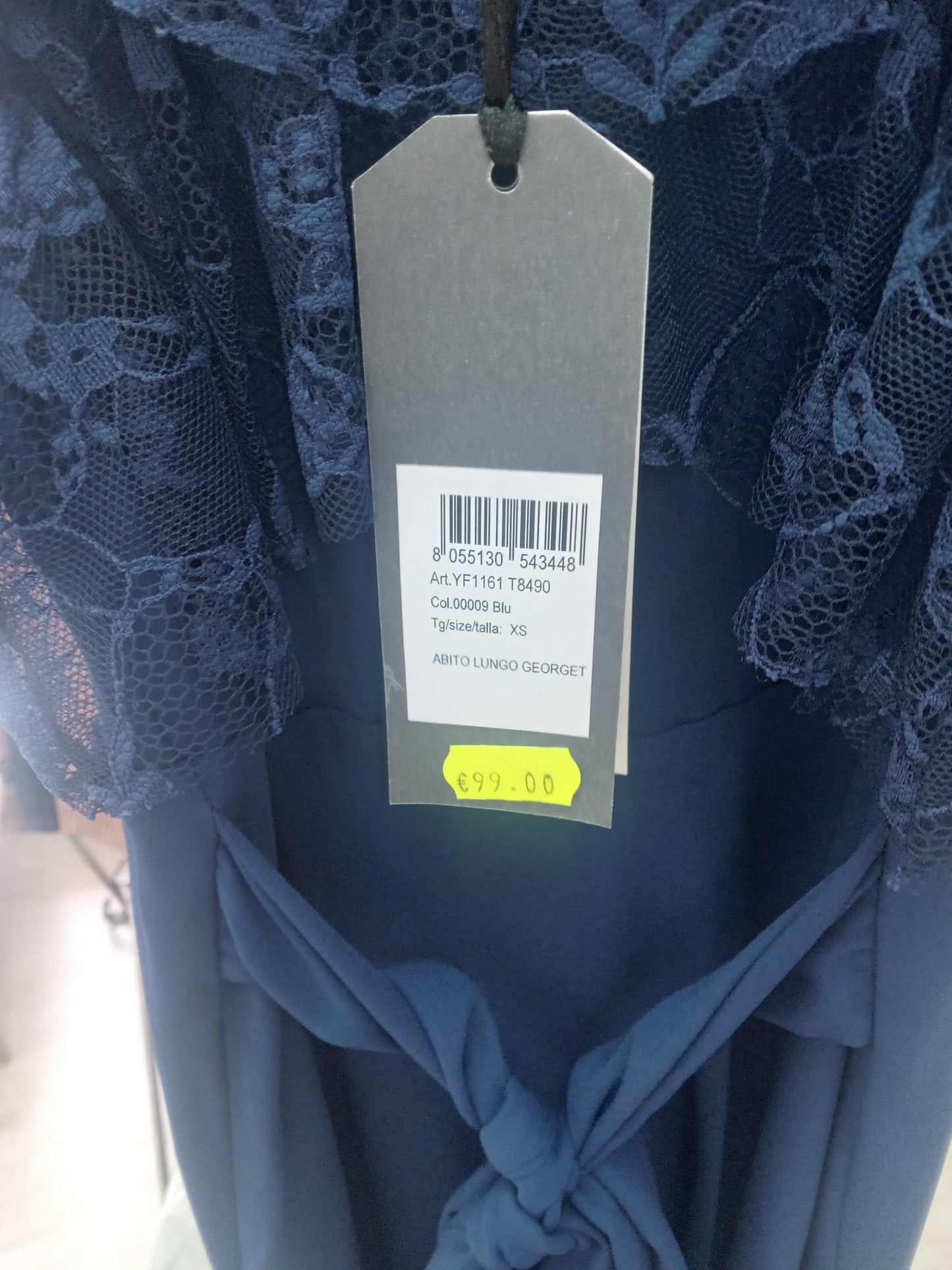 Liu jo abito lungo georgette e pizzo