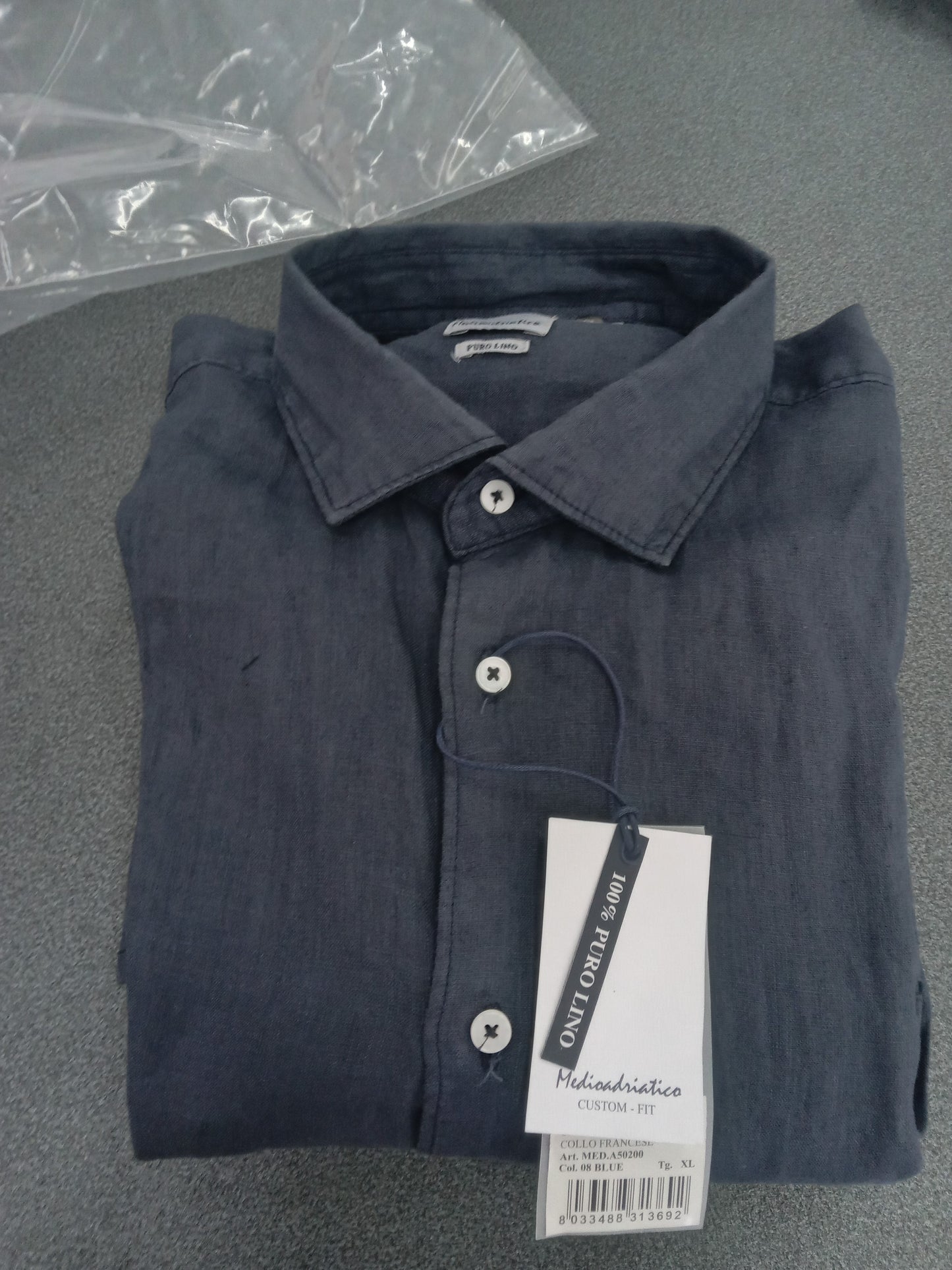 Camicia uomo lino MEDIOADRIATICO blu