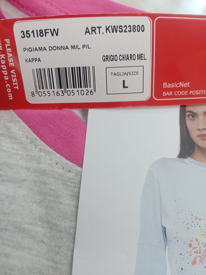 Pigiama donna kappa grigio chiaro mel.