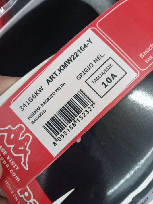 Pigiama ragazzo felpa grigio KAPPA