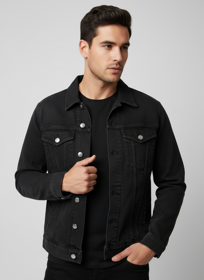 Giubbino Rider Black denim EVOLVER