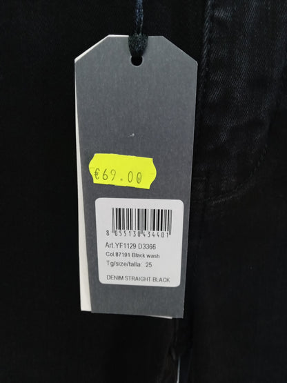 Liu jo denim nero con rifiniture in strass