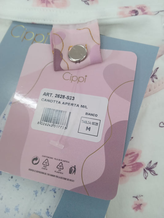 Camicia da notte aperta m/l bianco CIPPI