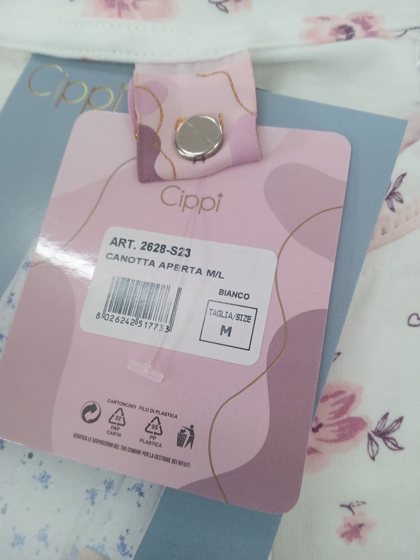 Camicia da notte aperta m/l bianco CIPPI