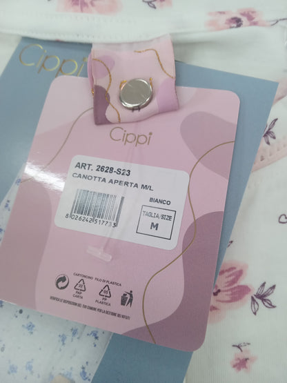 Camicia da notte aperta m/l bianco CIPPI