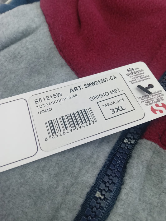 Tuta micropolar uomo Superga grigio mel.