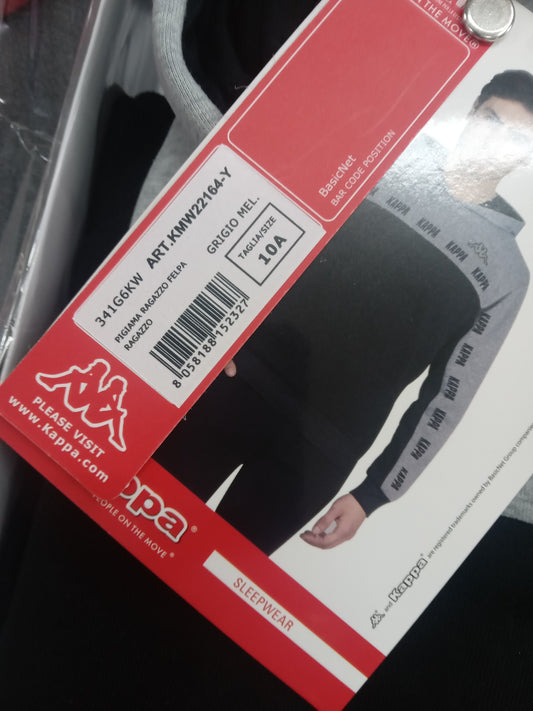 Pigiama ragazzo felpa grigio KAPPA