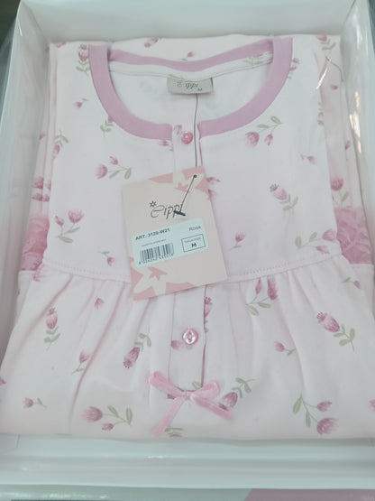 Camicia da notte interlock fiori CIPPI