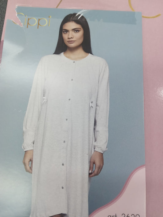 Camicia da notte aperta panna CIPPI