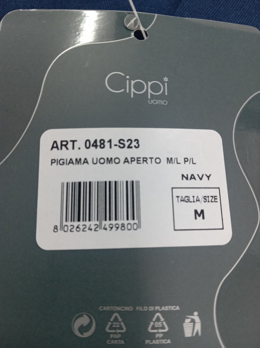 Pigiama uomo aperto m/l nav