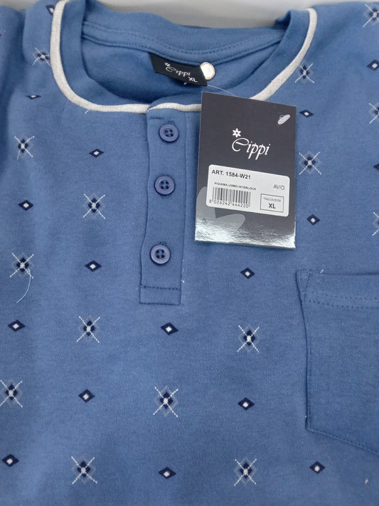 Pigiama uomo interlock avio