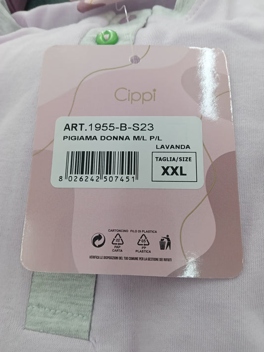 Pigiama donna m/l p/l lavanda CIPPI