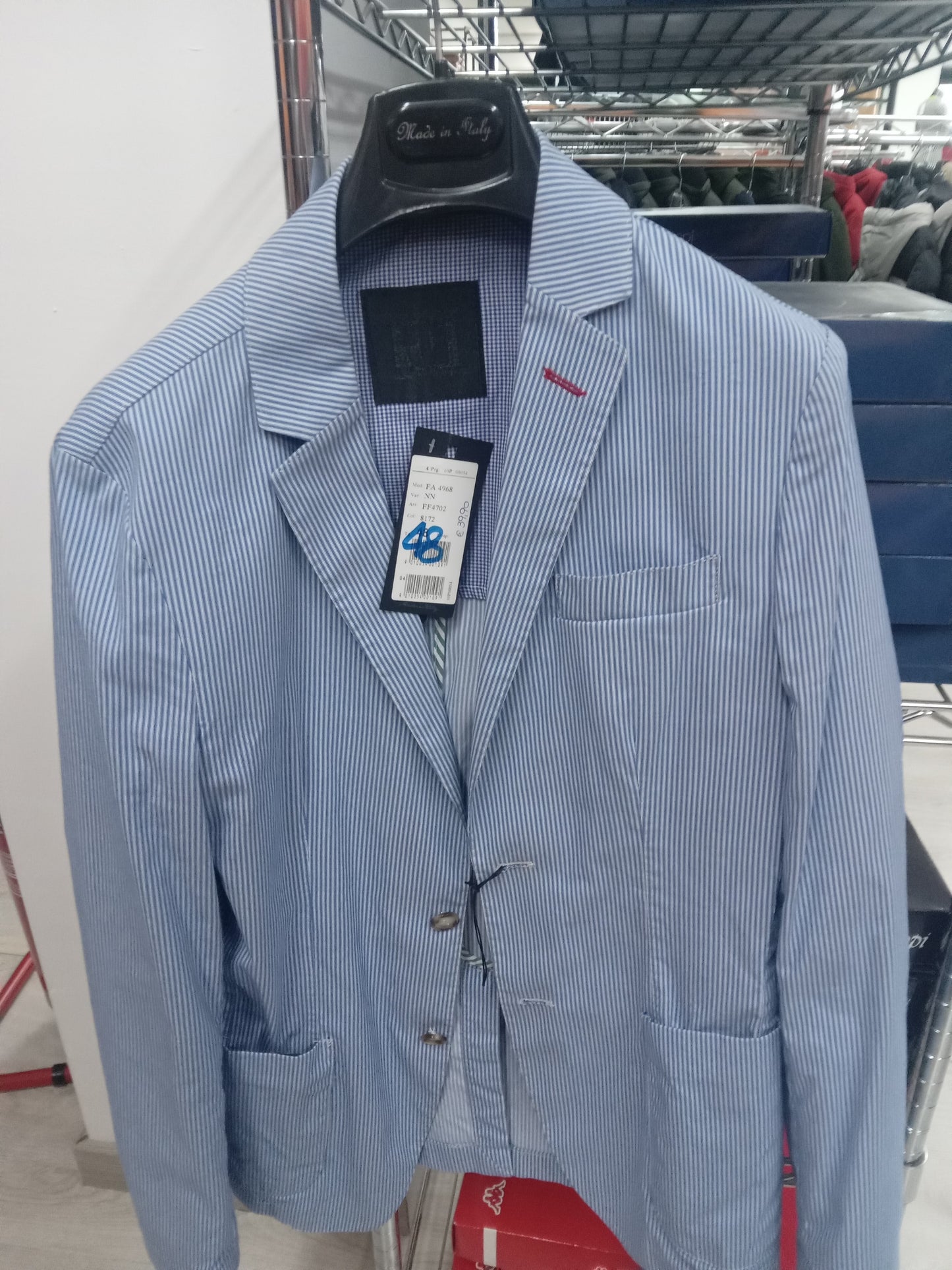Giacca righe bianco/blu