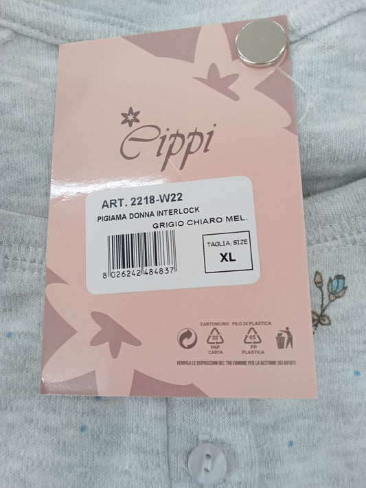 Pigiama donna Interlock grigio mel. CIPPI